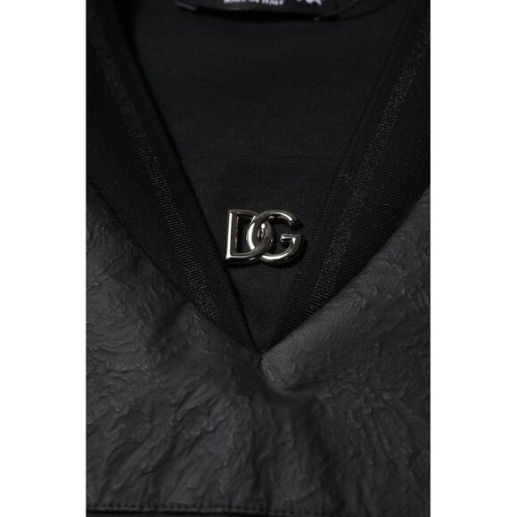 Dolce & Gabbana Black Cotton Short Sleeves V-neck Women's T-shirt